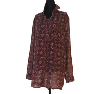 Women’s Medium Long, Sheer Top By Band Of Gypsies.